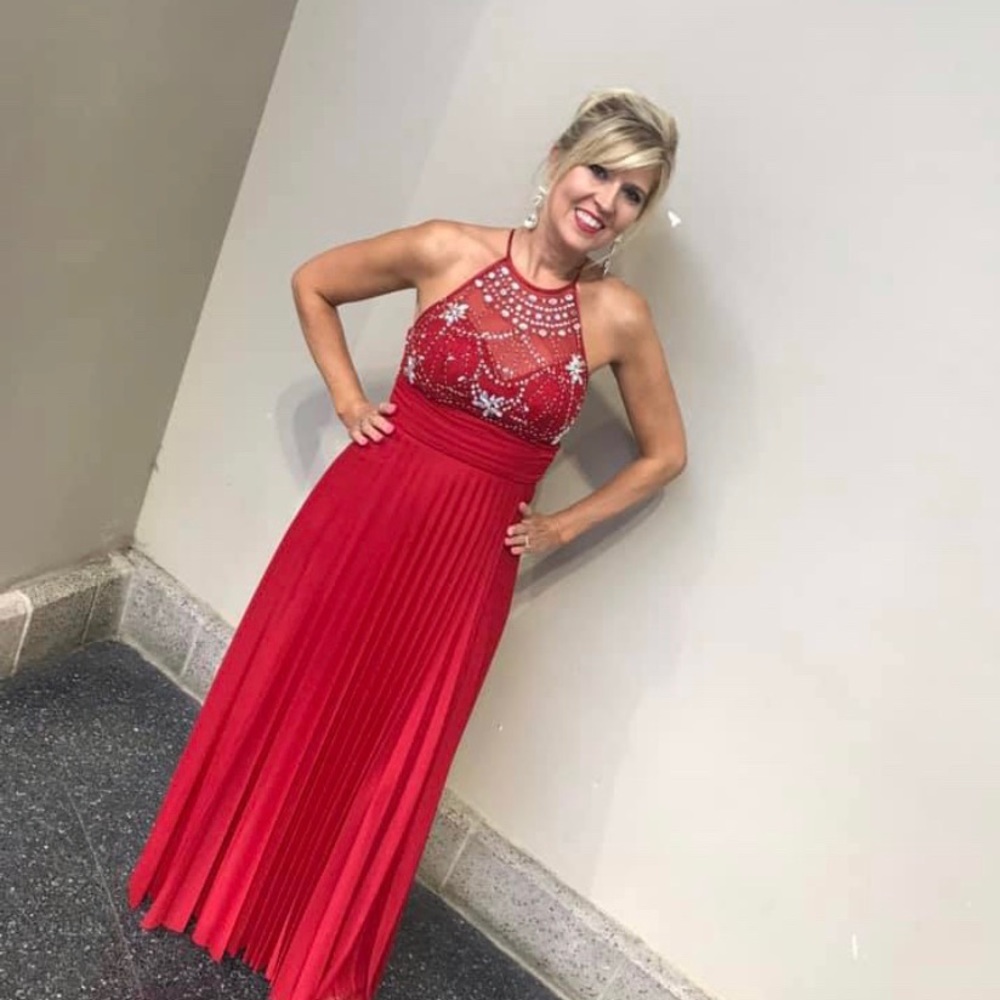 Red formal gown